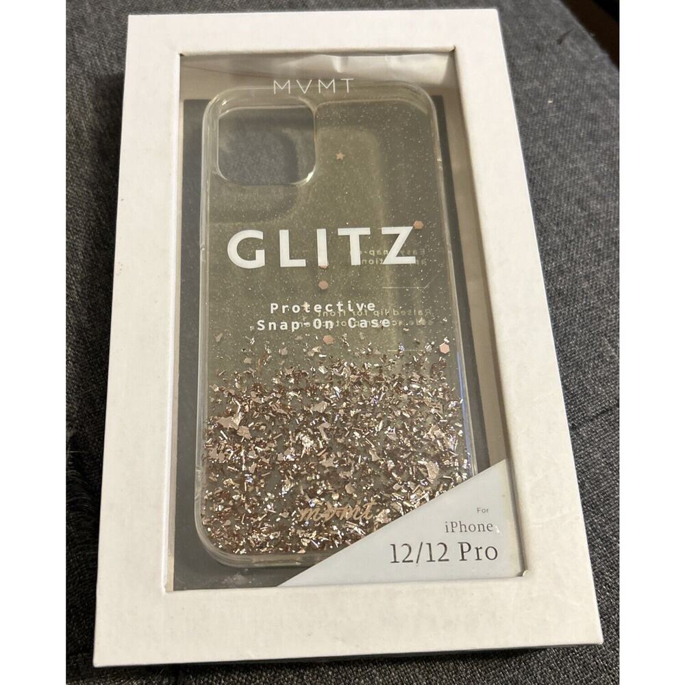 MVMT GLITZ Case iPhone 12 Pro Protective Snap On‎ 6.1" Rose Gold Glitter NEW